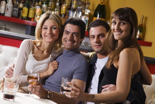 2 couples in bar